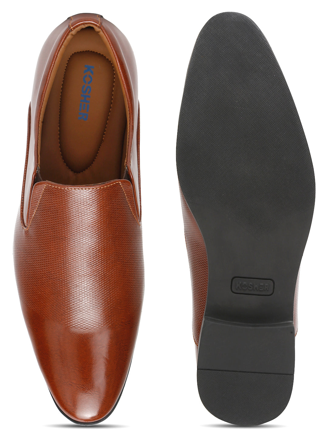 Kosher Brown Color Slip on Formal Shoes