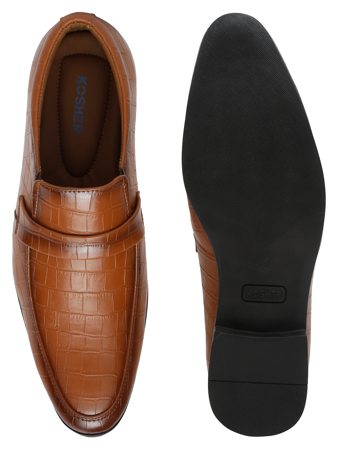 Kosher Tan Color Slip on Formal Shoes