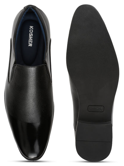 Kosher Black Color Slip on Formal Shoes