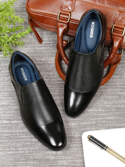 Kosher Black Color Slip on Formal Shoes