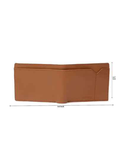 KOSHER Tan Color v Strap Premium Leather Wallet with tich button coin pocket wallet for men's