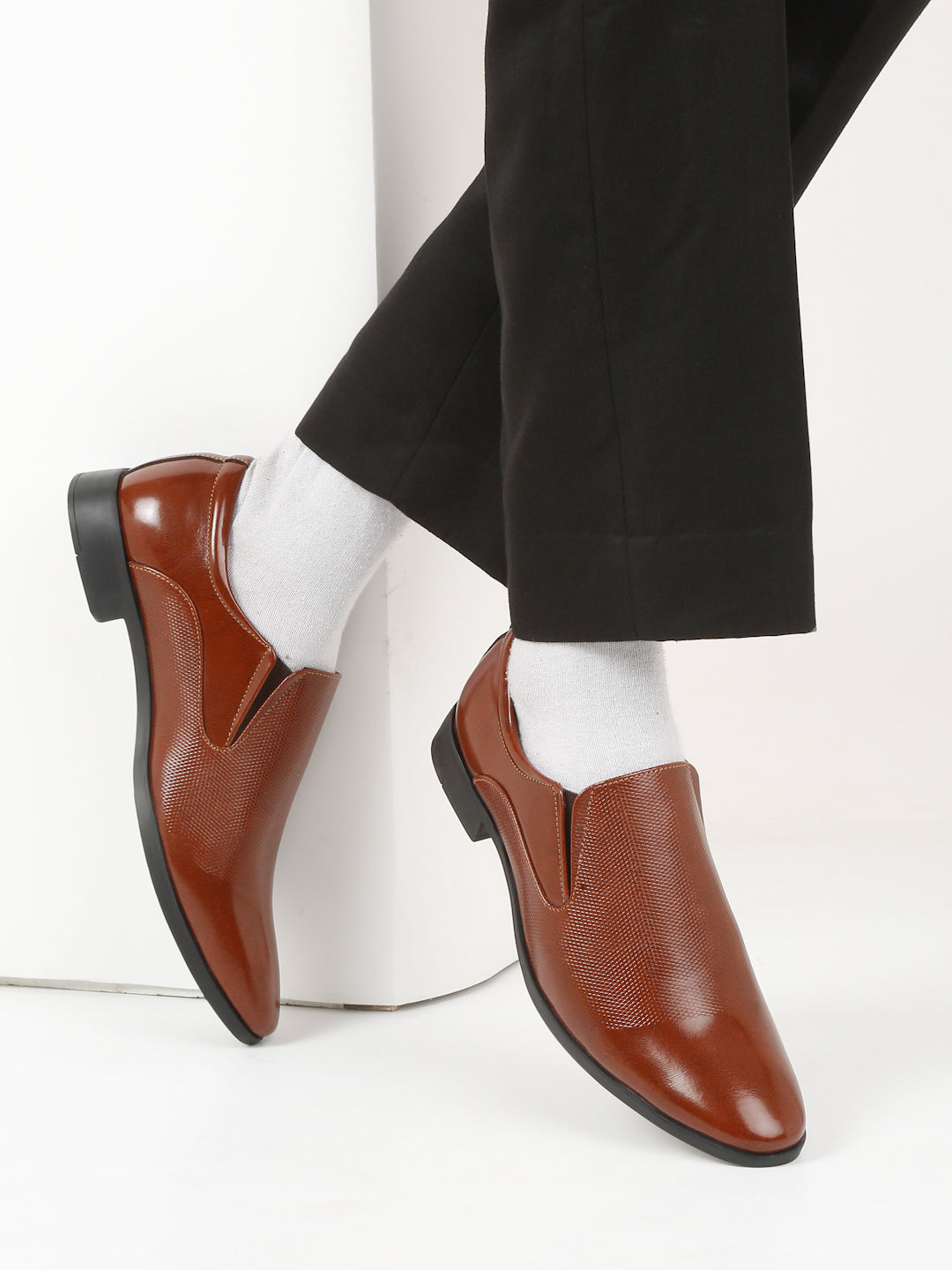 Kosher Brown Color Slip on Formal Shoes