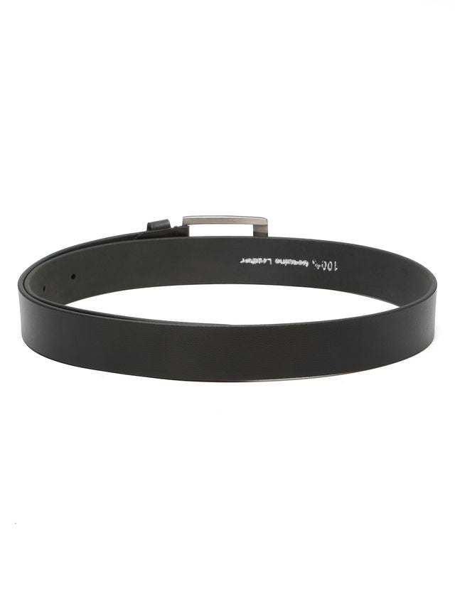 KOSHER Black Color Men's Textured Genuine Leather Belt With Antiqe Finish Buckle – Elegant Textured Finish Belt