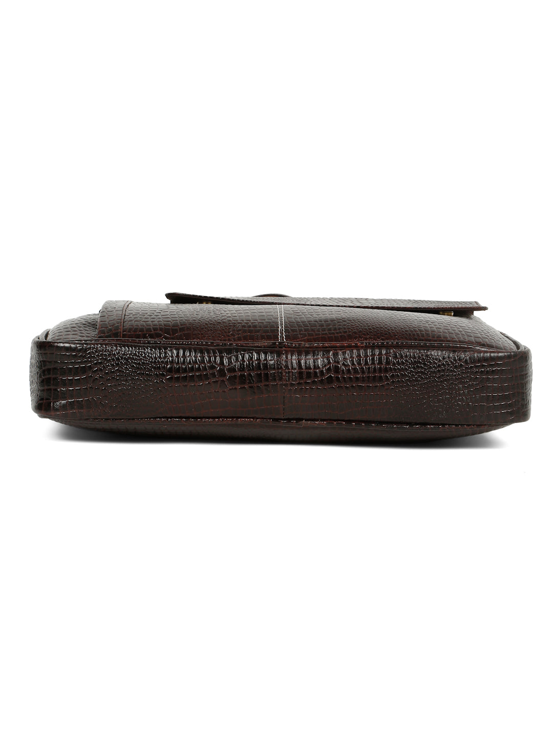KOSHER Men's  Crocodile Textured Genuine Leather Laptop Bag with Detachable Shoulder Strap for Men / Women