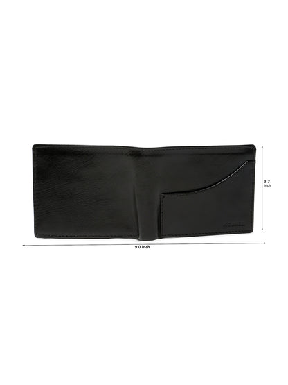 KOSHER Black Color Premium Men's Classic Leather Wallet With Coin Pocket and Rear Card Slots