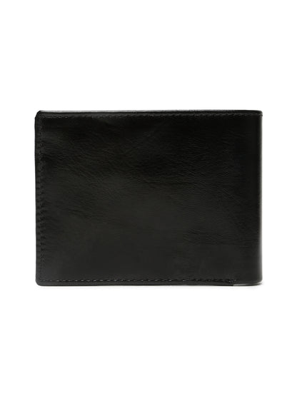 KOSHER Black Color Vintage-Style Genuine Leather Bi-Fold Men's Wallet With Removable Metro Card Holder Sleeve