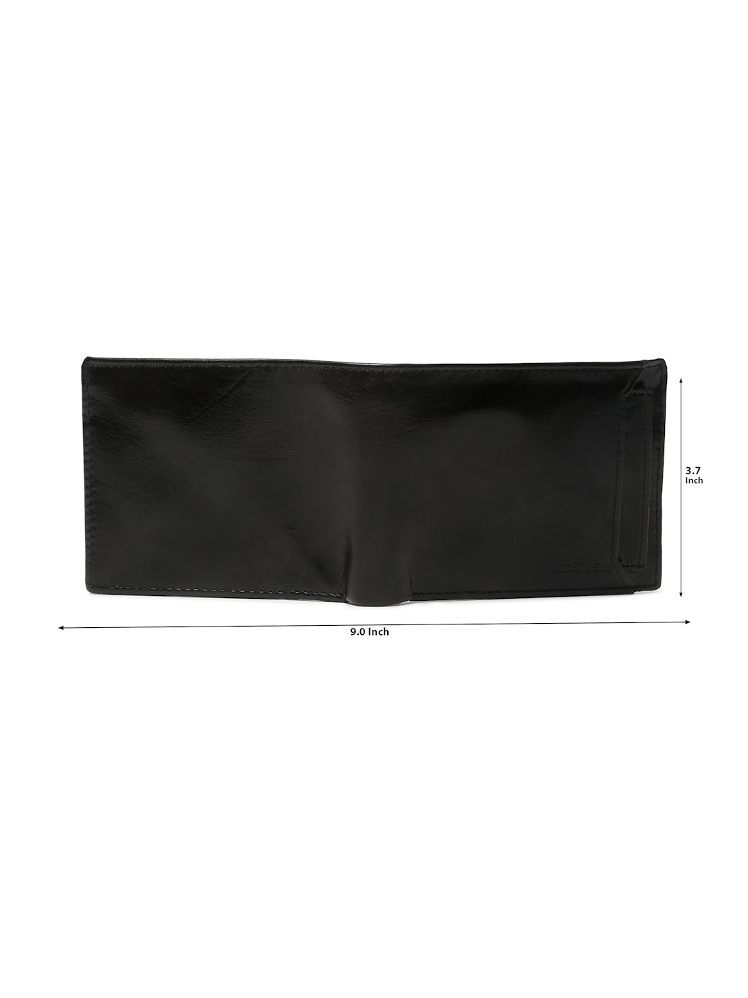 KOSHER Black Color Vintage-Style Genuine Leather Bi-Fold Men's Wallet With Removable Metro Card Holder Sleeve