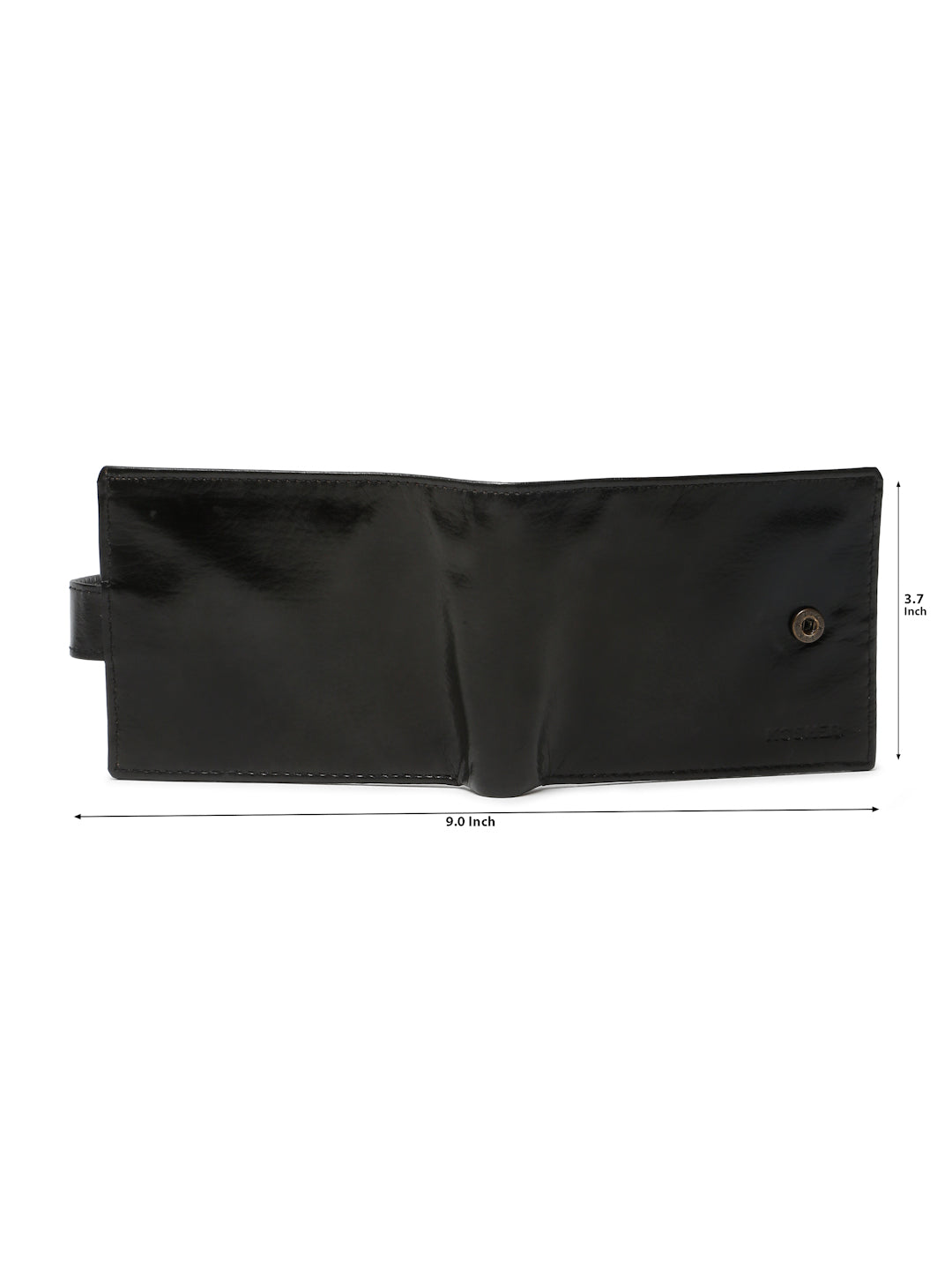 KOSHER Black Color Men’s Classic Genuine Leather Wallet With Snap Button Closure – Premium Handcrafted Bifold