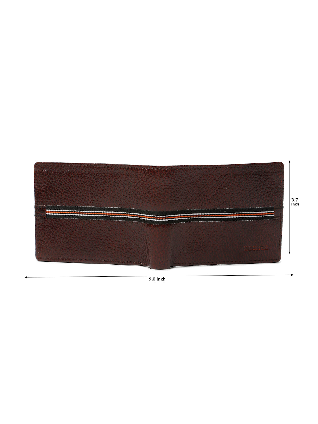 Kosher Premium Brown Leather Wallet for Men – Stylish & Durable with Multi-Stripe Design