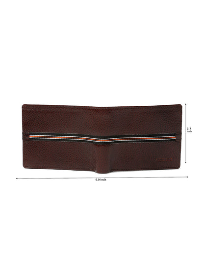 Kosher Premium Brown Leather Wallet for Men – Stylish & Durable with Multi-Stripe Design
