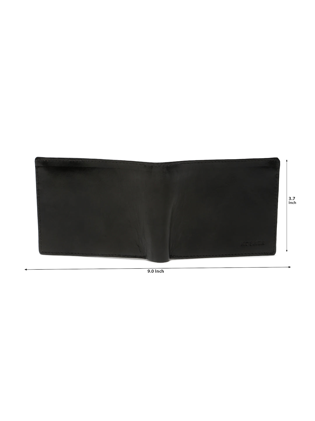 KOSHER Black Color Men's Classic Bi-Fold Leather Wallet With Flap ID Card Window And Multiple Card Slots