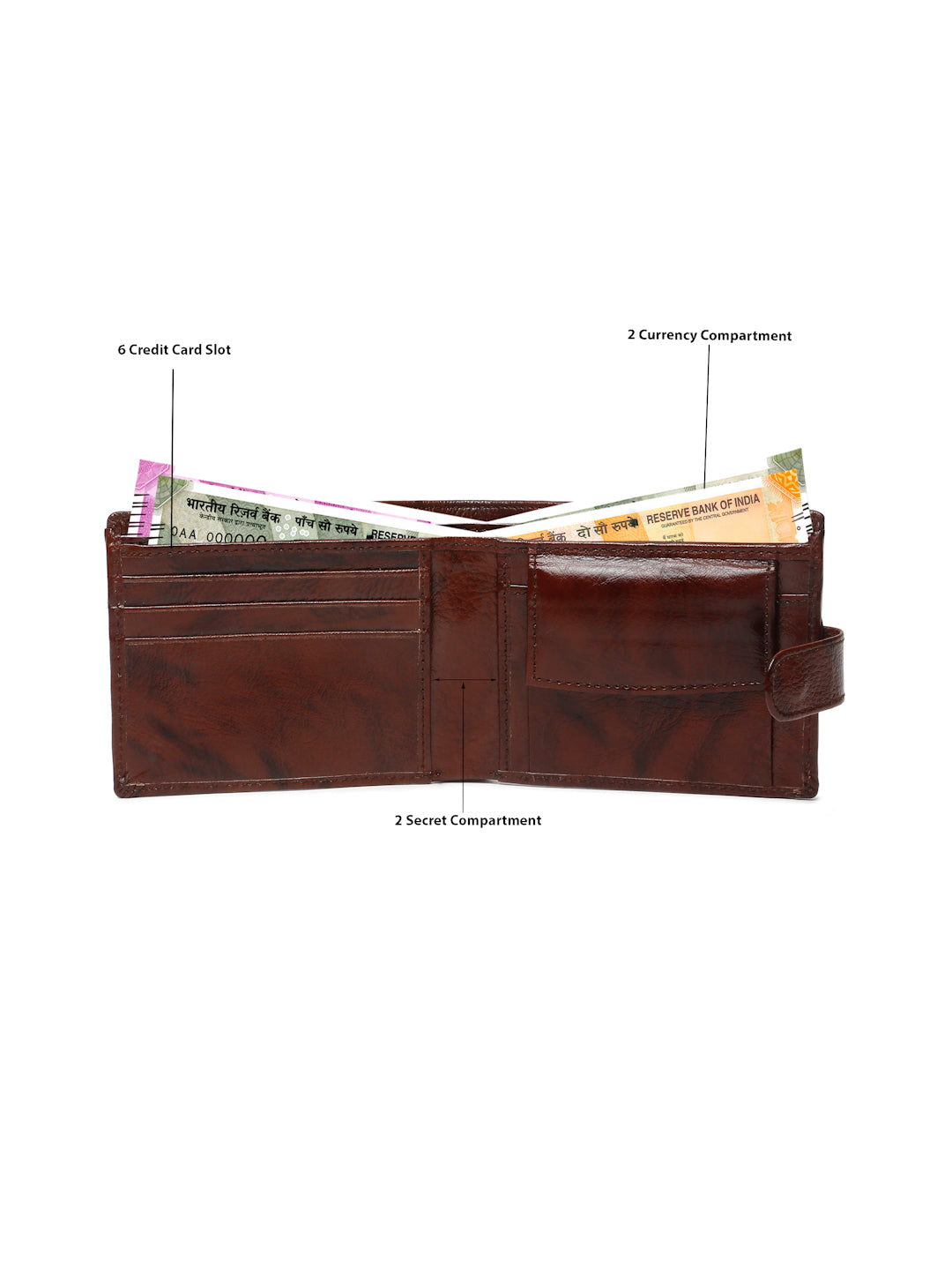 KOSHER Brown Color Men’s Classic Genuine Leather Wallet With Snap Button Closure – Premium Handcrafted Bifold