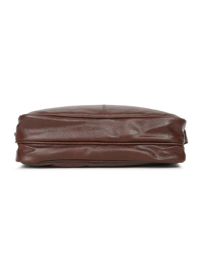 KOSHER Professional Brown Faux Leather Laptop Messenger Bag for Men / Women