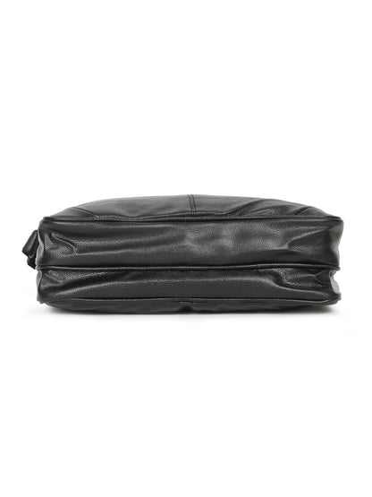 KOSHER Professional Black Faux Leather Laptop Messenger Bag for Men / Women