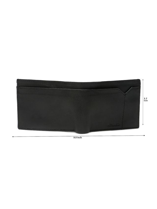 KOSHER Black Color V Strap Premium Leather Wallet With Tich Button Coin Pocket Wallet For Men's