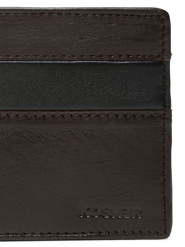 KOSHER Brown Color Premium Soft Leather With Zipp Coin Pocket Wallet for Men's