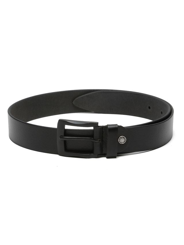 KOSHER Black Color Men's Genuine NDM Leather Belt With Matte Black Buckle – Classic Formal & Casual Wear