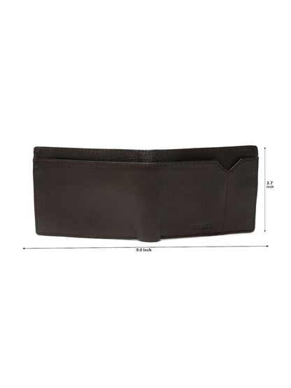 KOSHER Brown Color v Strap Premium Leather Wallet with tich button coin pocket wallet for men's