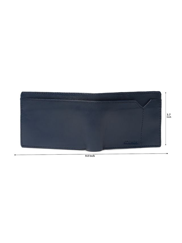 KOSHER Blue Color V Strap Premium Leather Wallet With Tich Button Coin Pocket Wallet For Men's